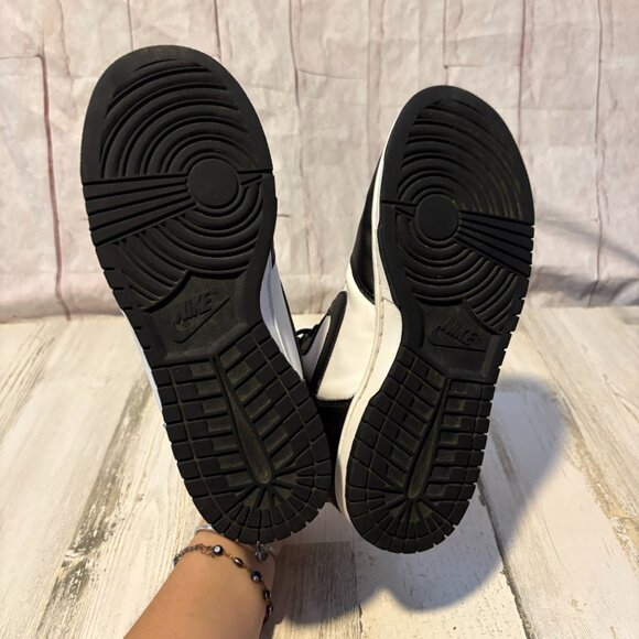 Nike Men's Size 7 Dunk Hi Retro Basketball Shoes Black/White Sneakers High Top - Picture 10 of 11
